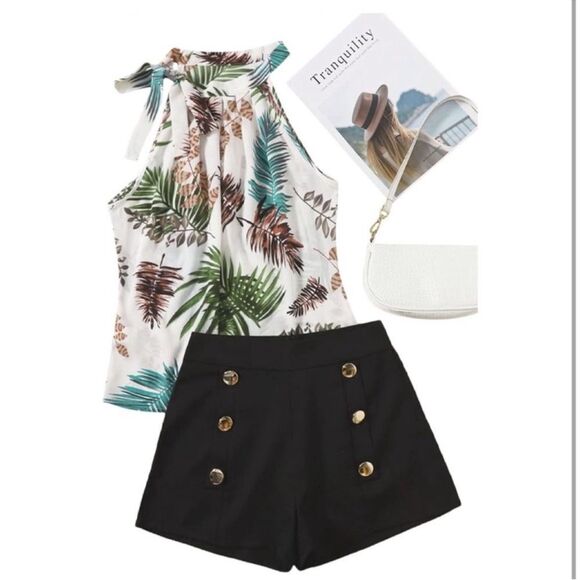 New Floral Top and Short Set Size Small - Picture 1 of 14